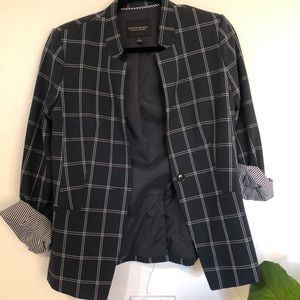 Banana Republic Washable Navy Plaid Blazer 2